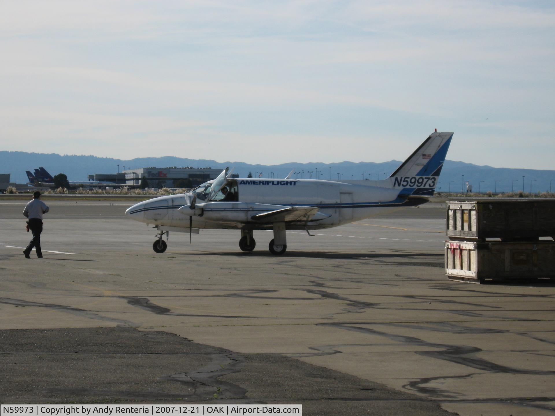 N59973, 1975 Piper PA-31-350 Chieftain C/N 31-7552079, seen at Oakland's historic North Field
