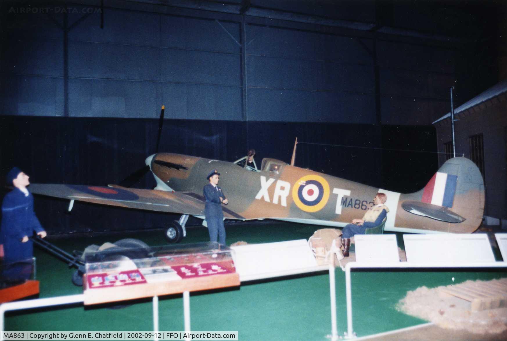 MA863, 1943 Supermarine 349 Spitfire F.Vc C/N Not found MA863, Spitfire at the National Museum of the U.S. Air Force, just before pulling out for the shuffling of planes