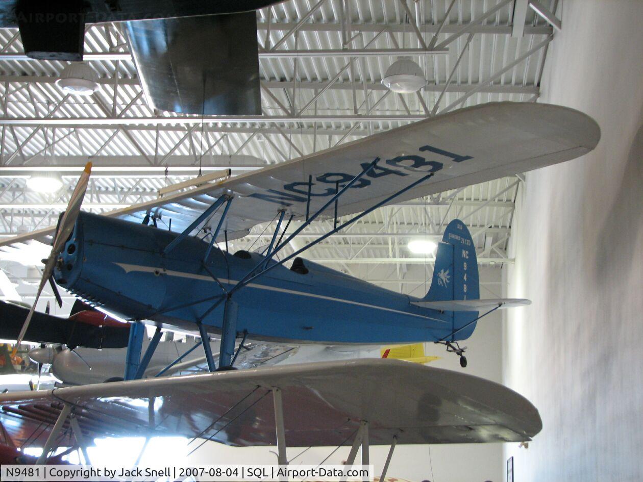 N9481, 1933 Fairchild 22 C7D C/N 911, Taken at the Hiller Aviation Museum