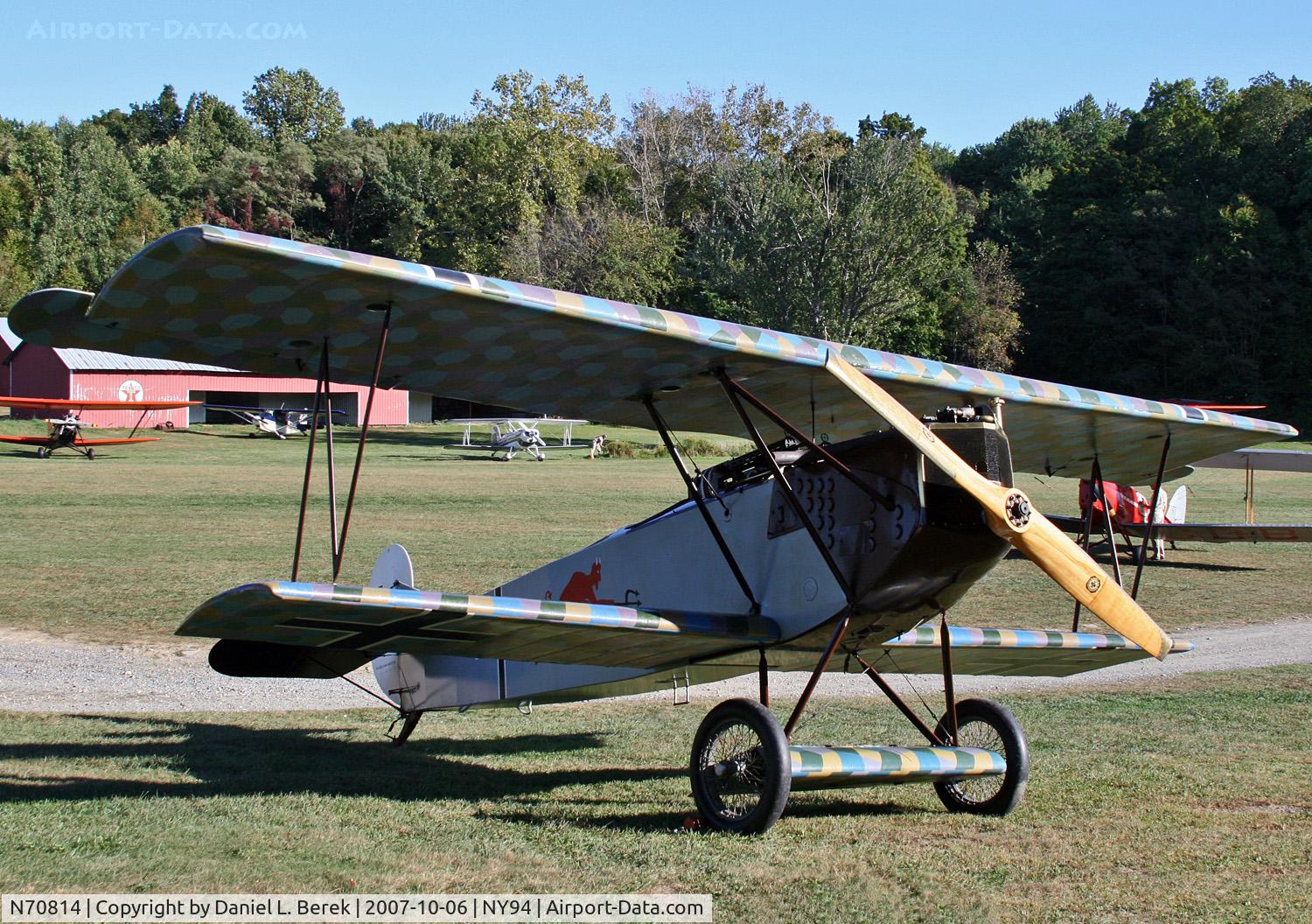 N70814, 1993 Fokker D-VII Replica C/N 1918-1989, Another Cole Palen World War I replica shows off her colorful plumage.