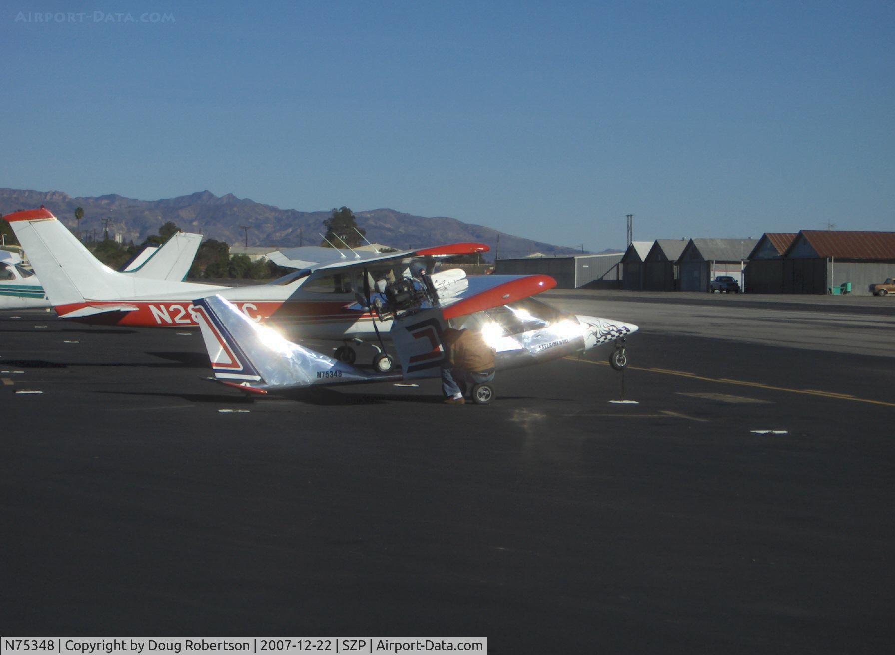 N75348, Titan Tornado C/N T97503COHK0251, 2007 Galeana TITAN TORNADO, unknown Rotax with tri-blade pusher prop, E drive reduction gear, single place Experimental class all metal Ultralight, conventional tri-gear on tailwheel rest. Gross wt.: 550 lbs.