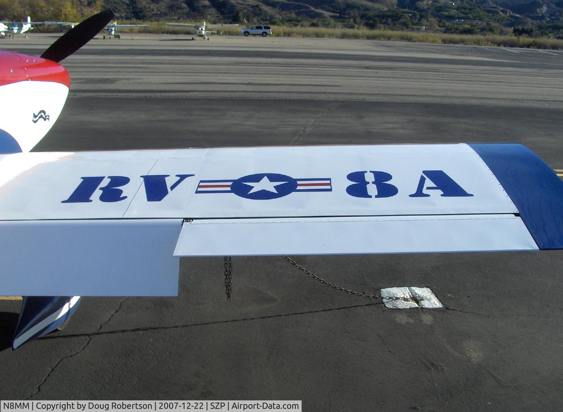 N8MM, 2003 Vans RV-8A C/N 81577, 2003 Shablow VAN's RV-8A, Lycoming O-360-A1A 180 Hp, wing decor