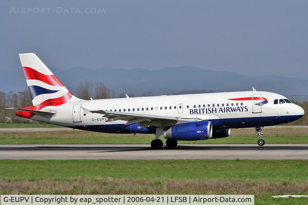 G-EUPV, 2001 Airbus A319-131 C/N 1423, arriving from London Heathrow