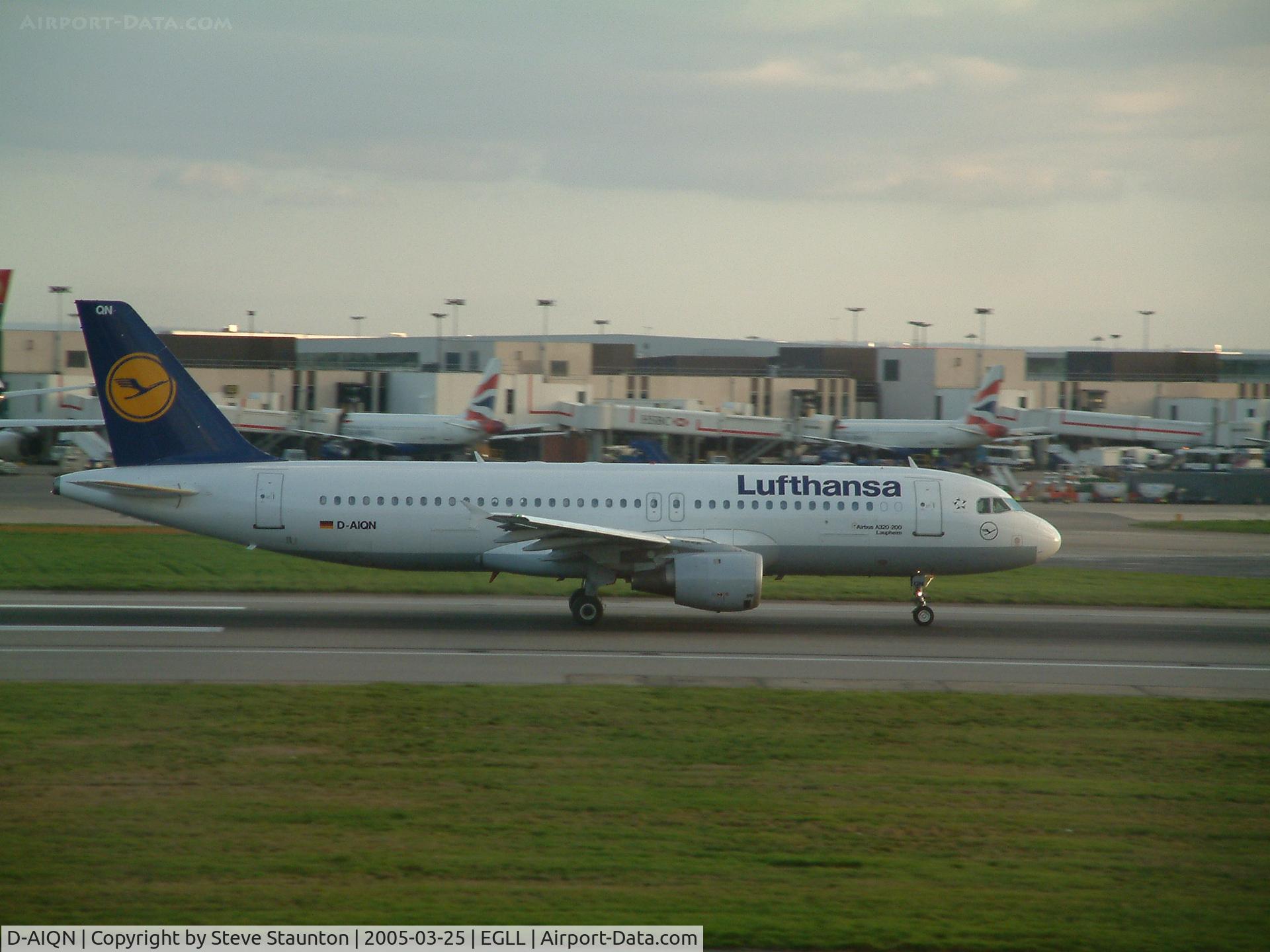D-AIQN, 1991 Airbus A320-211 C/N 0269, Taken at Heathrow Airport March 2005
