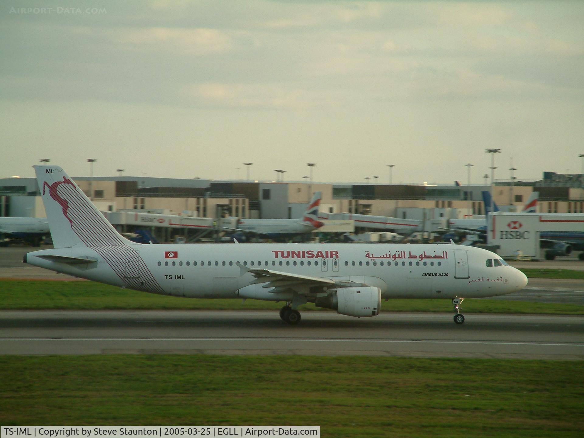 TS-IML, 1999 Airbus A320-211 C/N 0958, Taken at Heathrow Airport March 2005