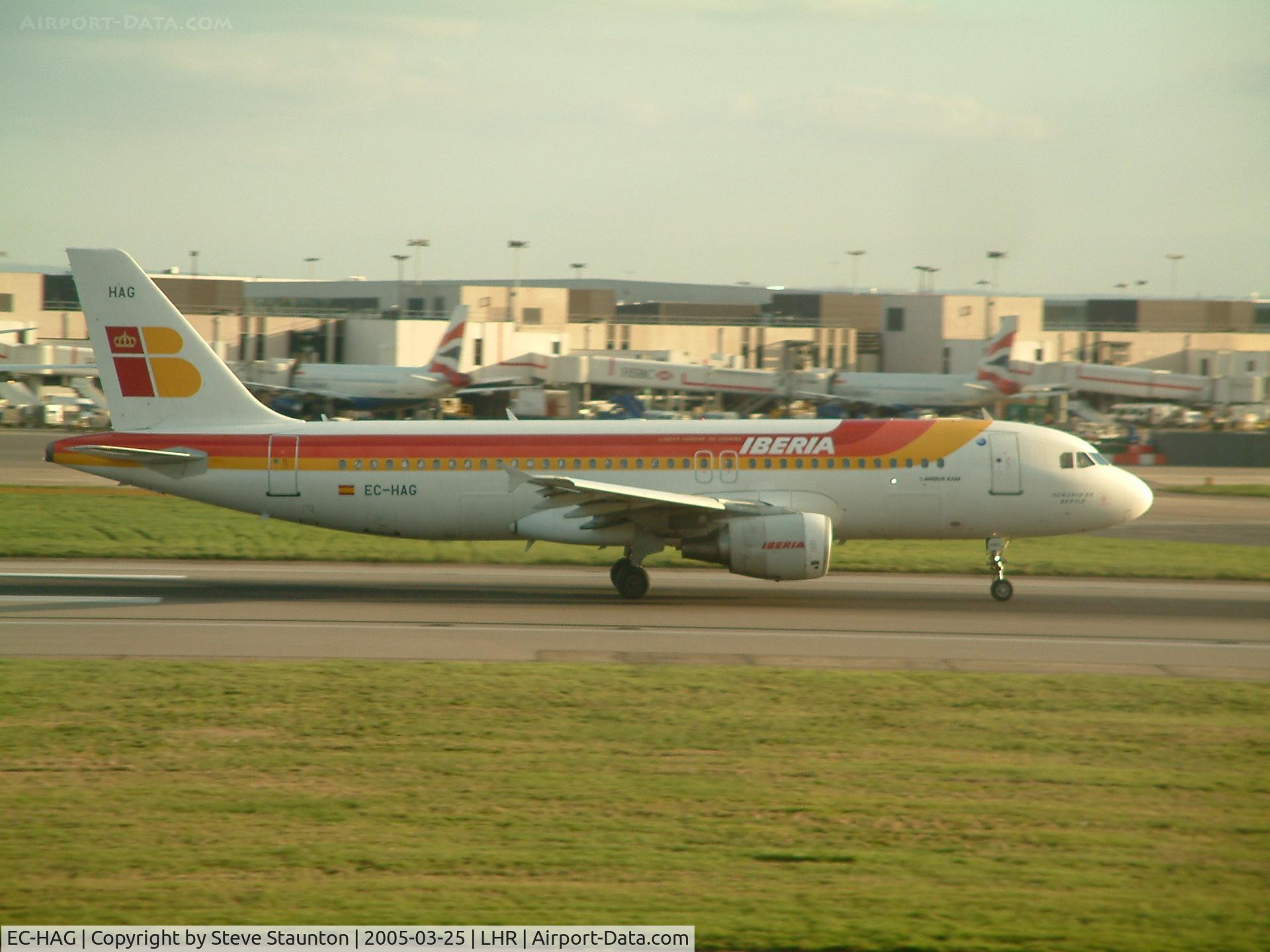 EC-HAG, 1999 Airbus A320-214 C/N 1059, Taken at Heathrow Airport March 2005