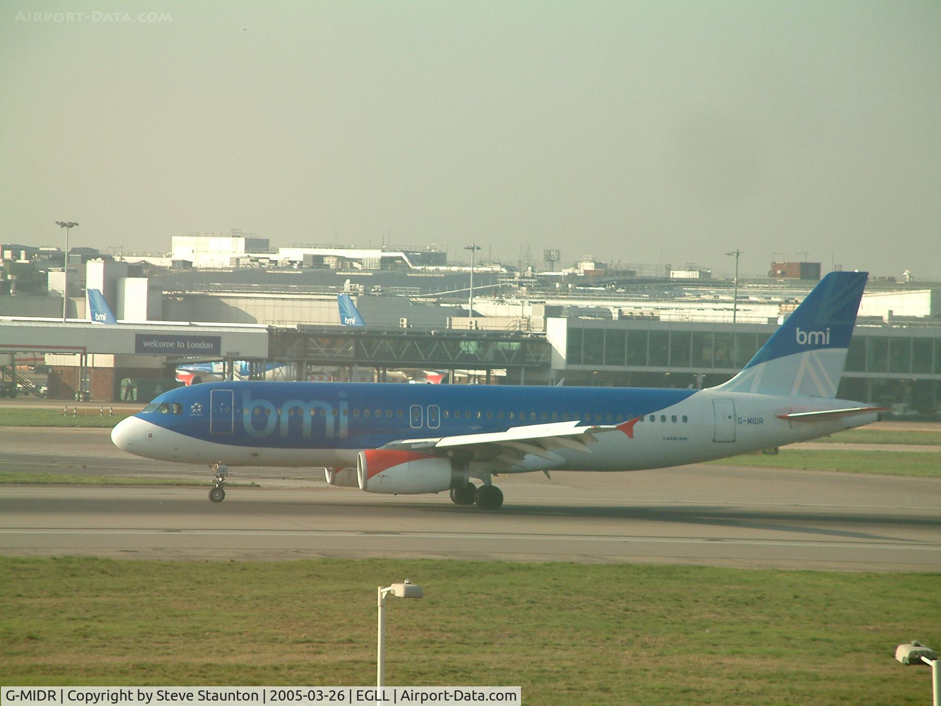 G-MIDR, 2002 Airbus A320-232 C/N 1697, Taken at Heathrow Airport March 2005