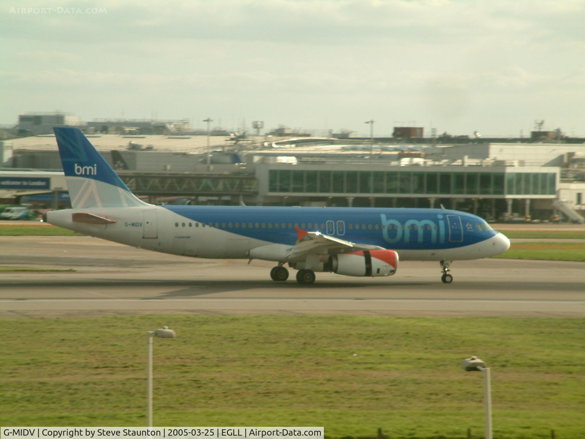 G-MIDV, 2000 Airbus A320-232 C/N 1383, Taken at Heathrow Airport March 2005