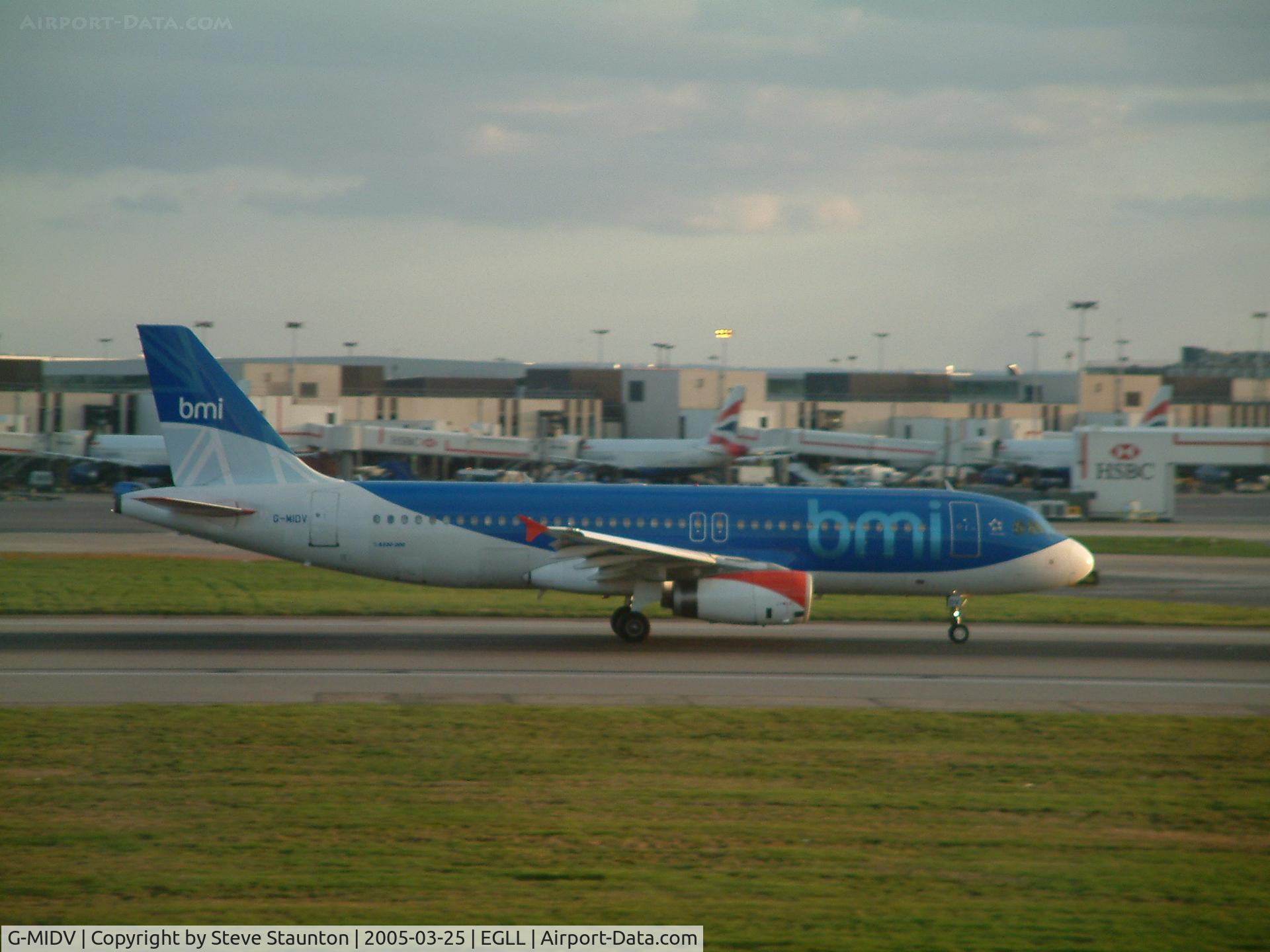 G-MIDV, 2000 Airbus A320-232 C/N 1383, Taken at Heathrow Airport March 2005