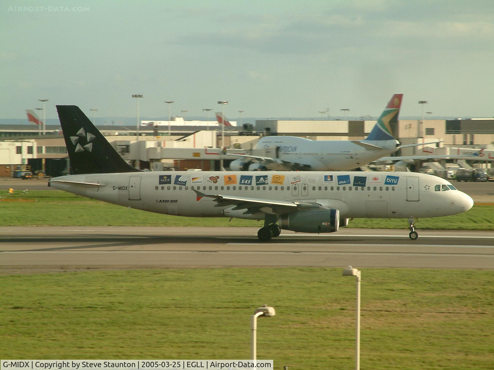 G-MIDX, 2000 Airbus A320-232 C/N 1177, Taken at Heathrow Airport March 2005