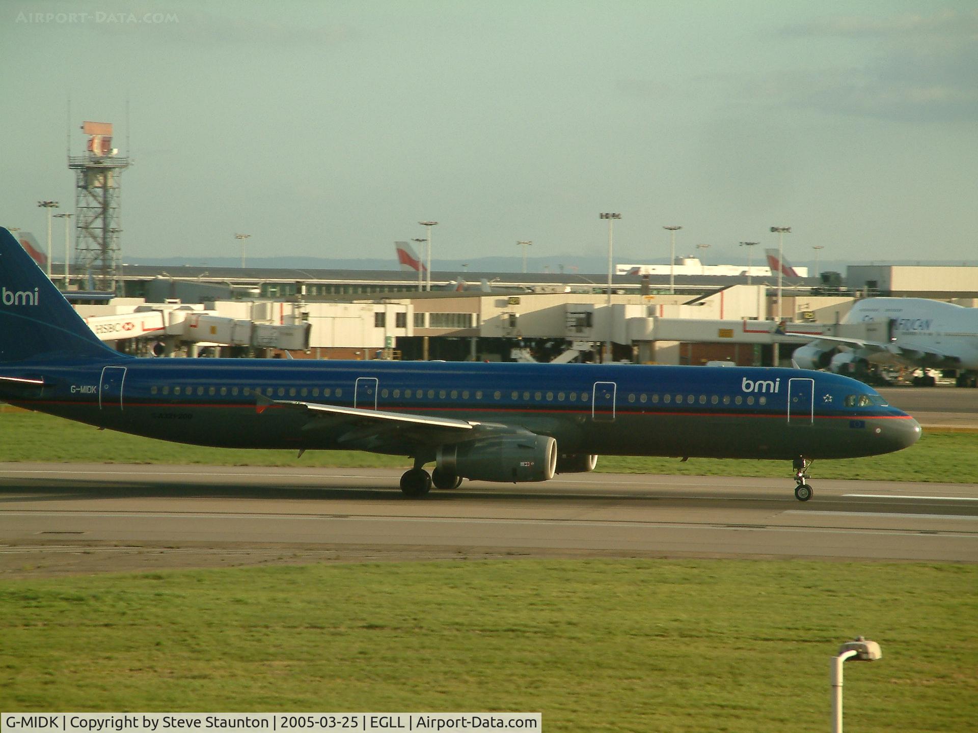 G-MIDK, 1999 Airbus A321-231 C/N 1153, Taken at Heathrow Airport March 2005