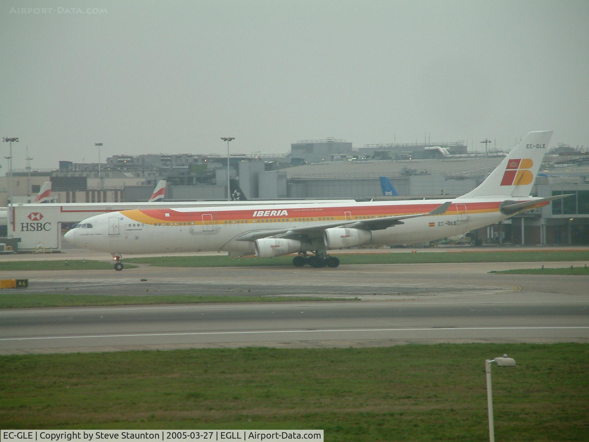 EC-GLE, 1996 Airbus A340-313 C/N 146, Taken at Heathrow Airport March 2005