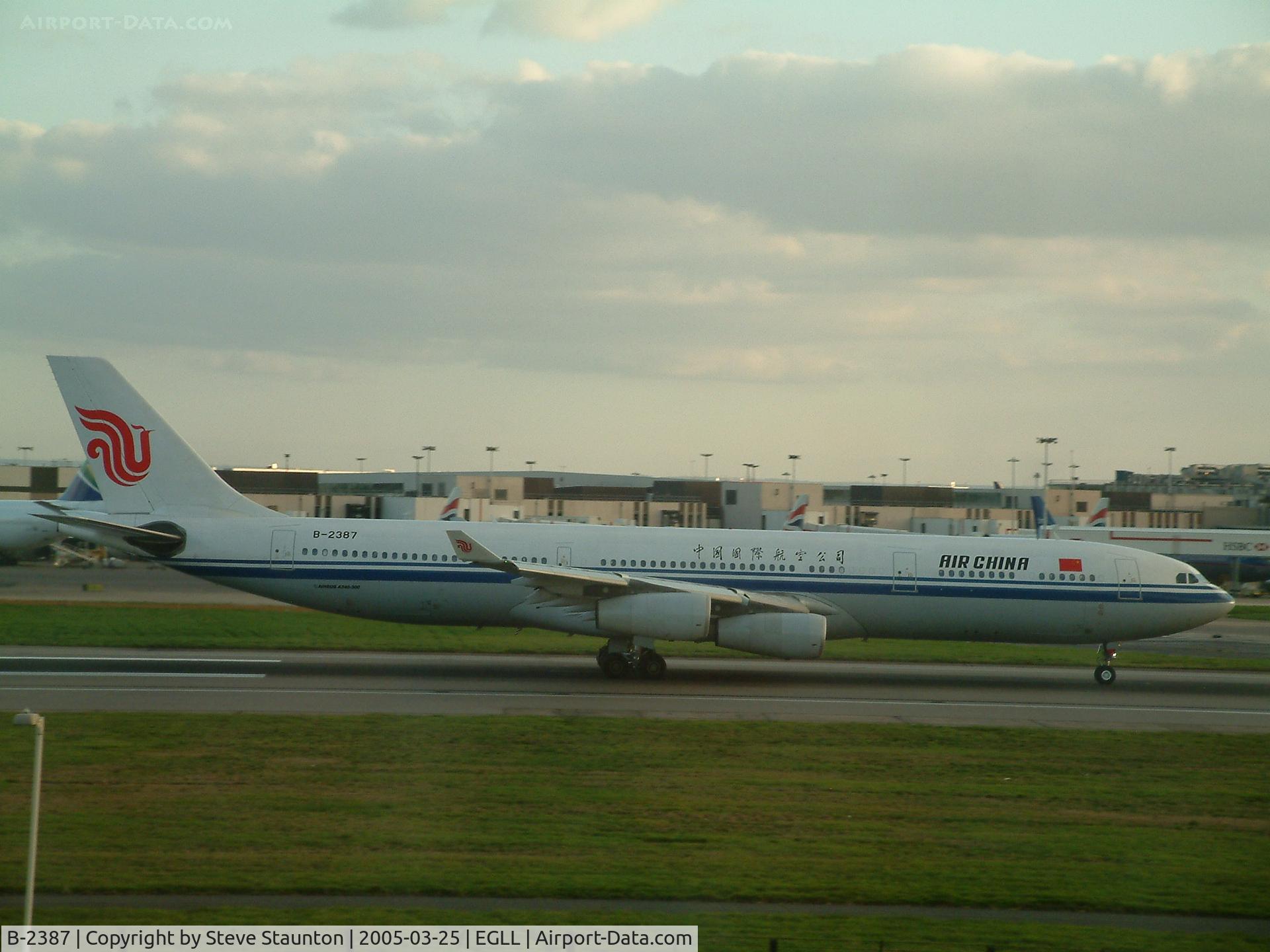 B-2387, Airbus A340-313 C/N 201, Taken at Heathrow Airport March 2005