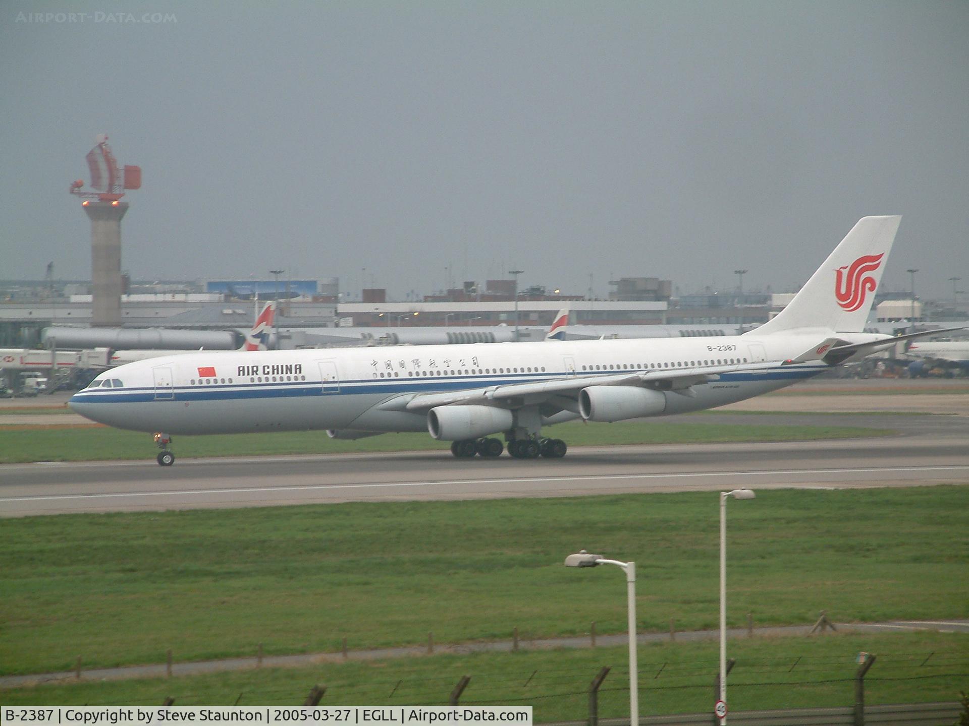 B-2387, Airbus A340-313 C/N 201, Taken at Heathrow Airport March 2005