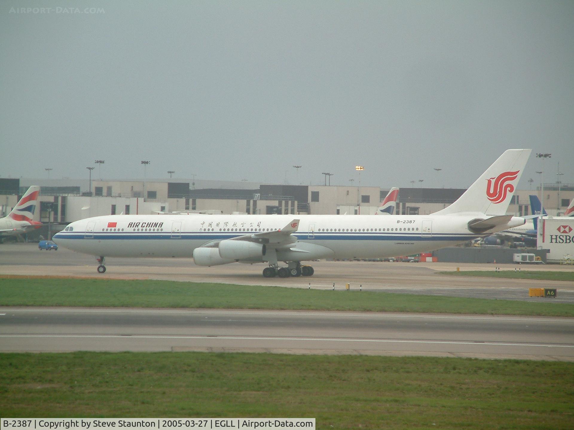 B-2387, Airbus A340-313 C/N 201, Taken at Heathrow Airport March 2005