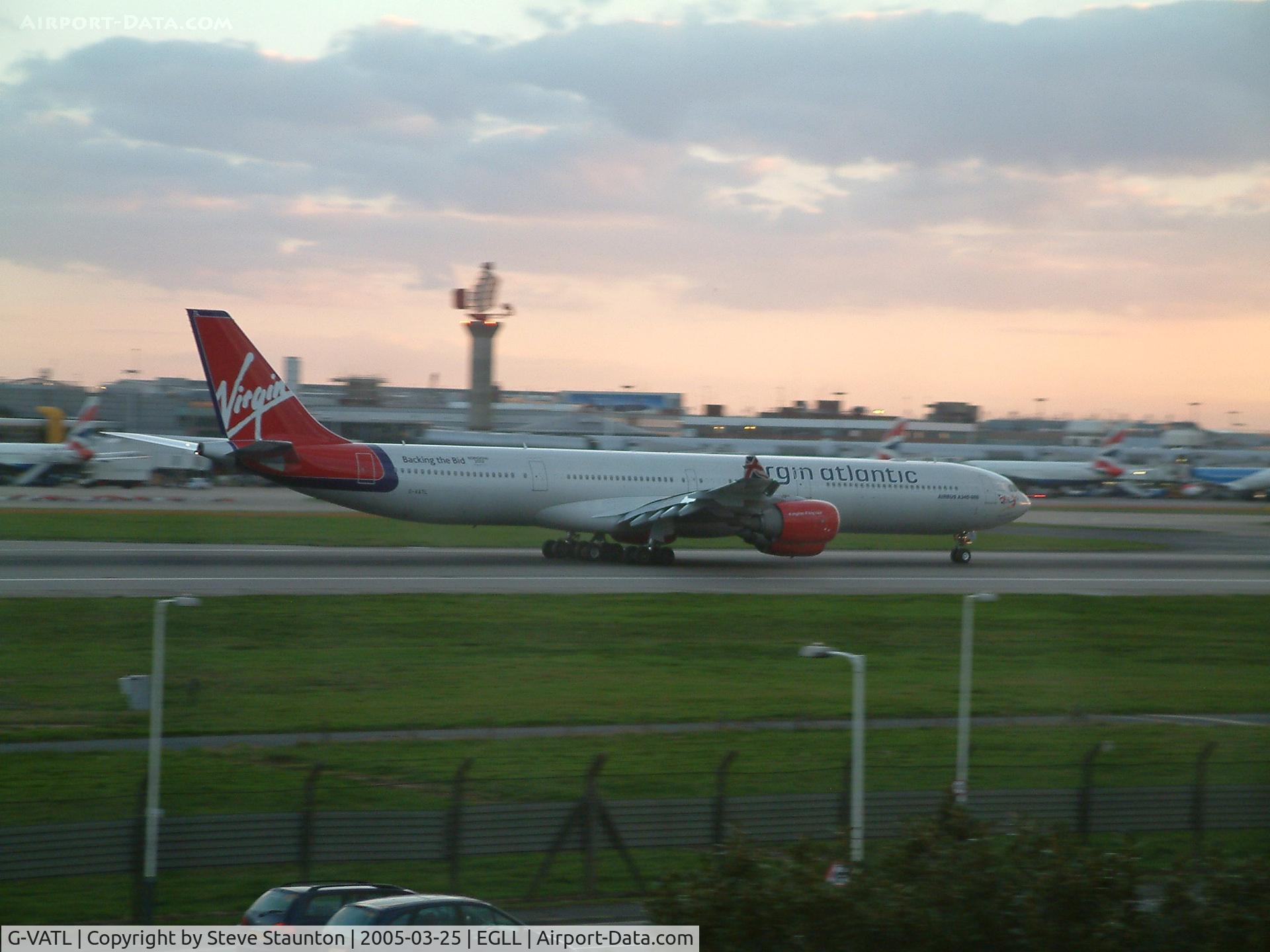 G-VATL, 2001 Airbus A340-642 C/N 376, Taken at Heathrow Airport March 2005
