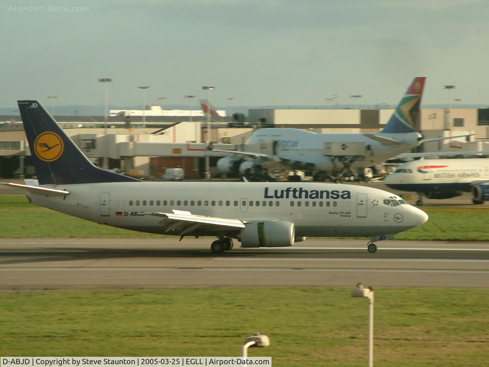 D-ABJD, 1991 Boeing 737-530 C/N 25309, Taken at Heathrow Airport March 2005