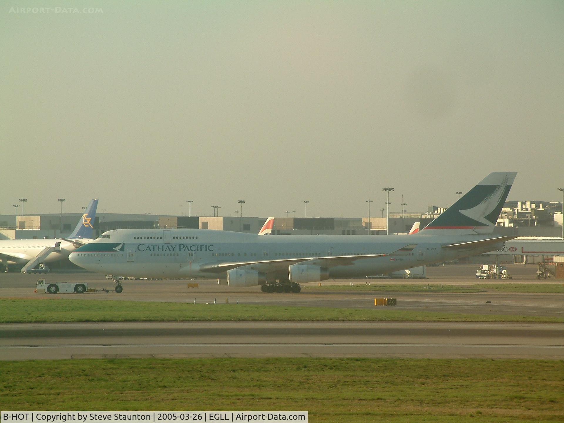 B-HOT, 1990 Boeing 747-467 C/N 24851, Taken at Heathrow Airport March 2005