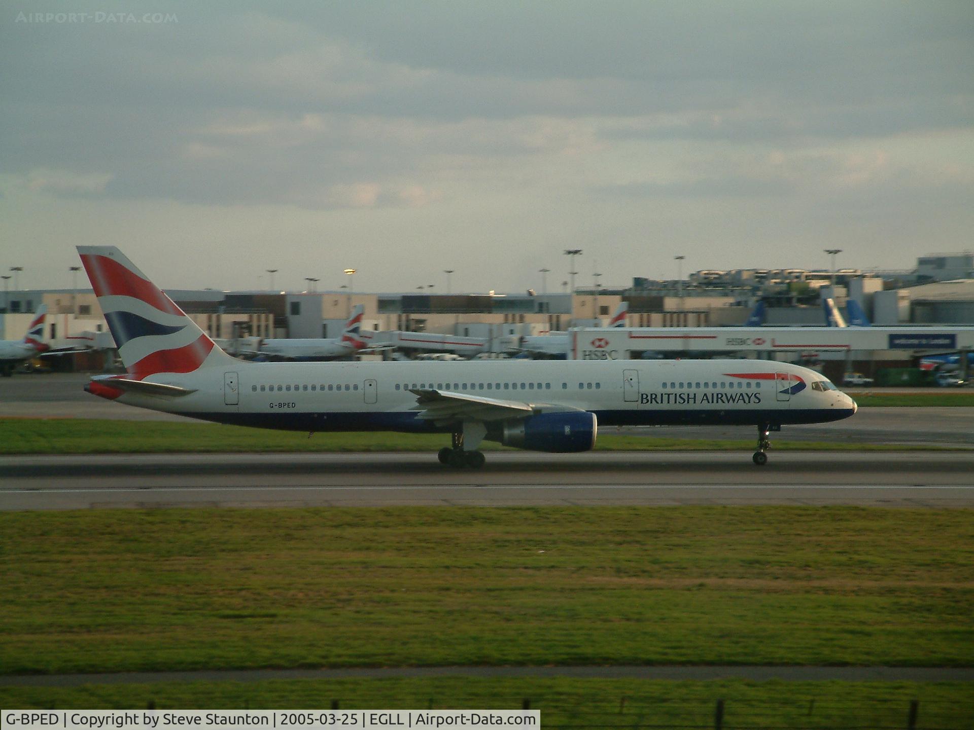 G-BPED, 1991 Boeing 757-236ET C/N 25059, Taken at Heathrow Airport March 2005