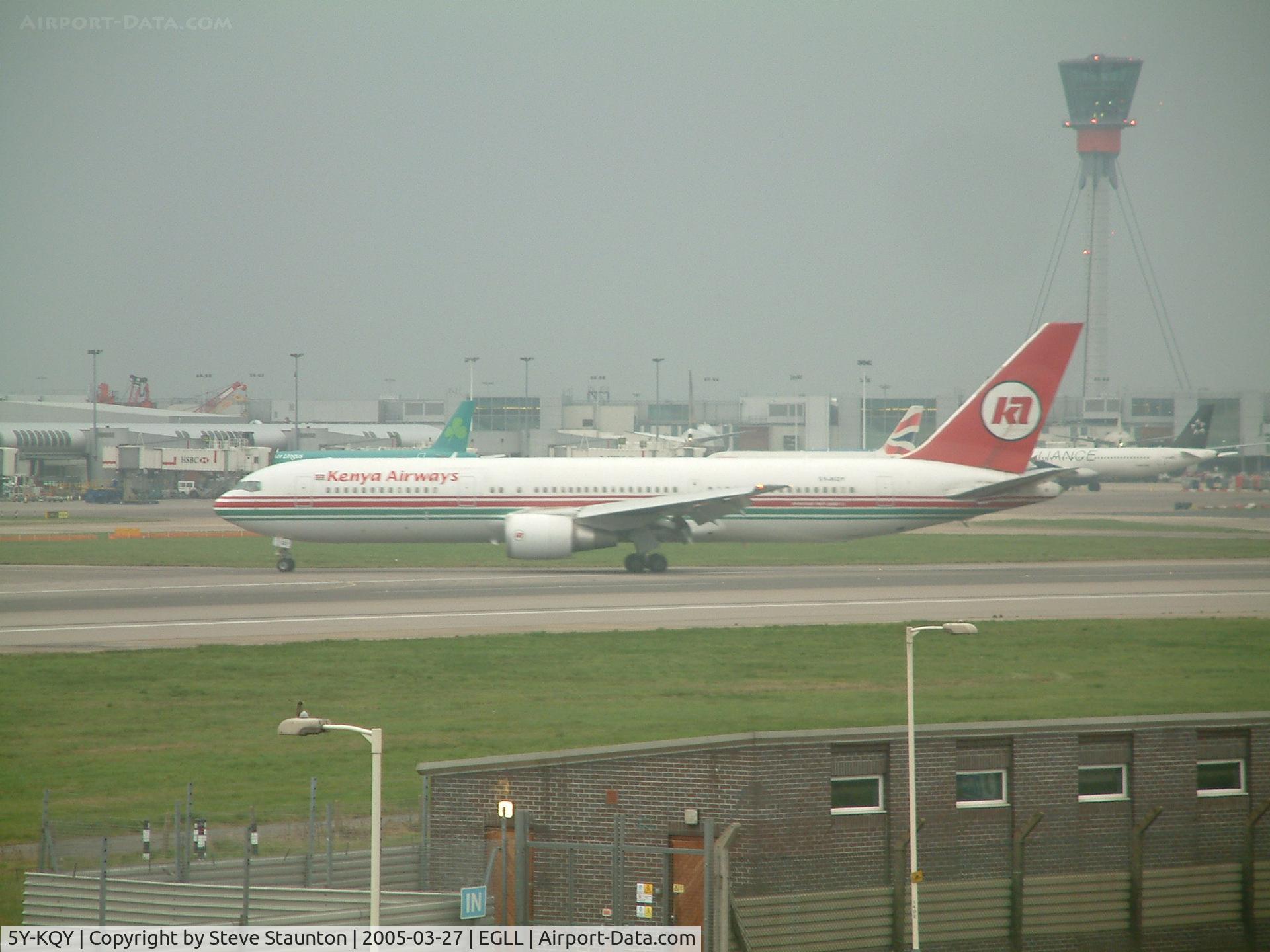 5Y-KQY, 2001 Boeing 767-36N/ER C/N 30841, Taken at Heathrow Airport March 2005