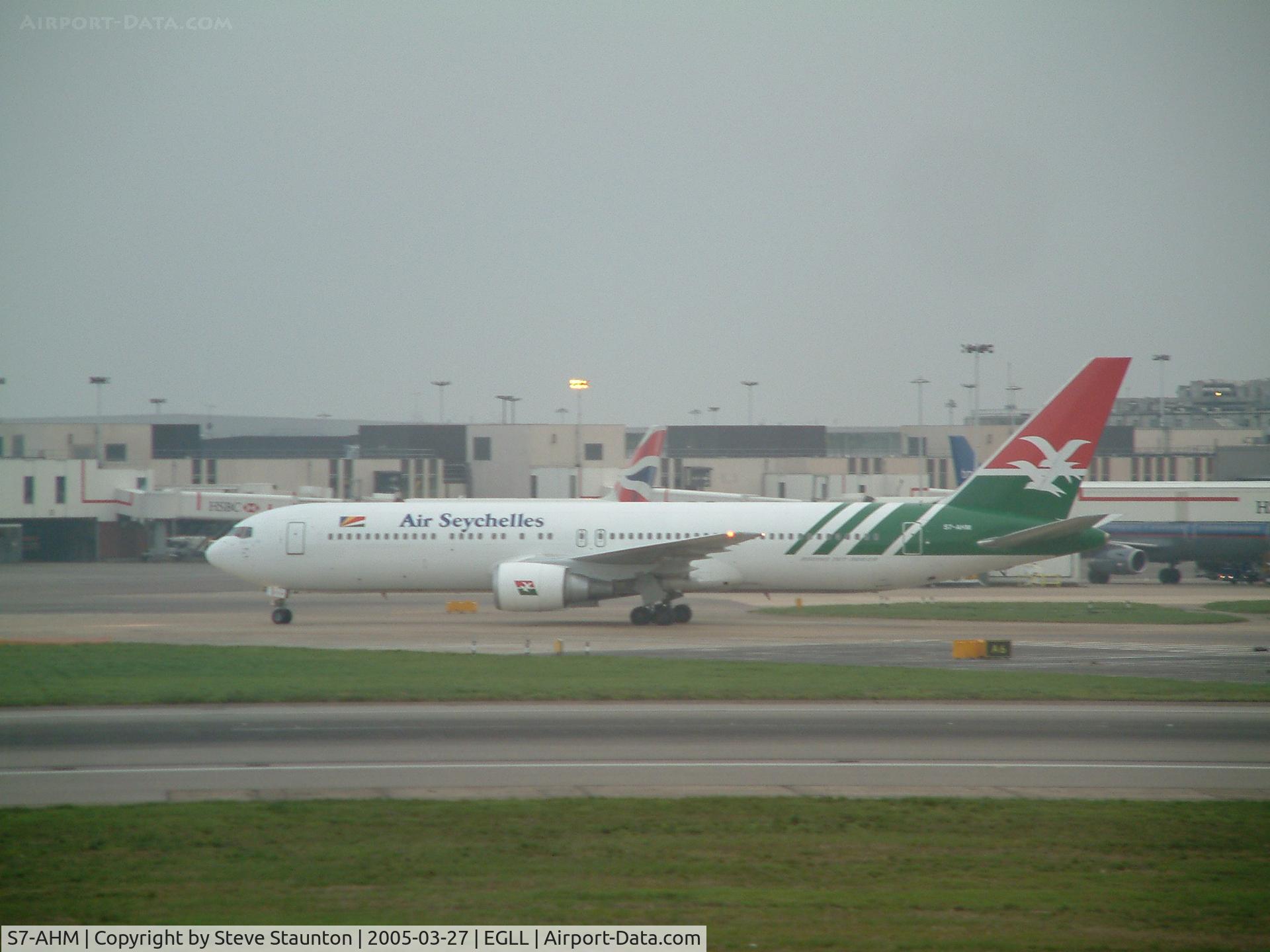 S7-AHM, 1996 Boeing 767-37D/ER C/N 26328, Taken at Heathrow Airport March 2005