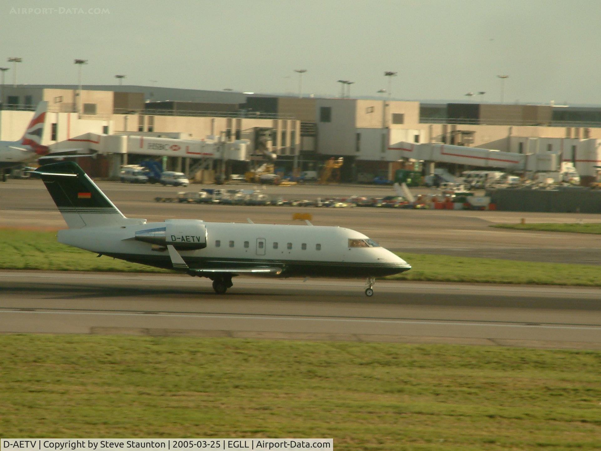 D-AETV, 1999 Bombardier Challenger 604 (CL-600-2B16) C/N 5417, Taken at Heathrow Airport March 2005