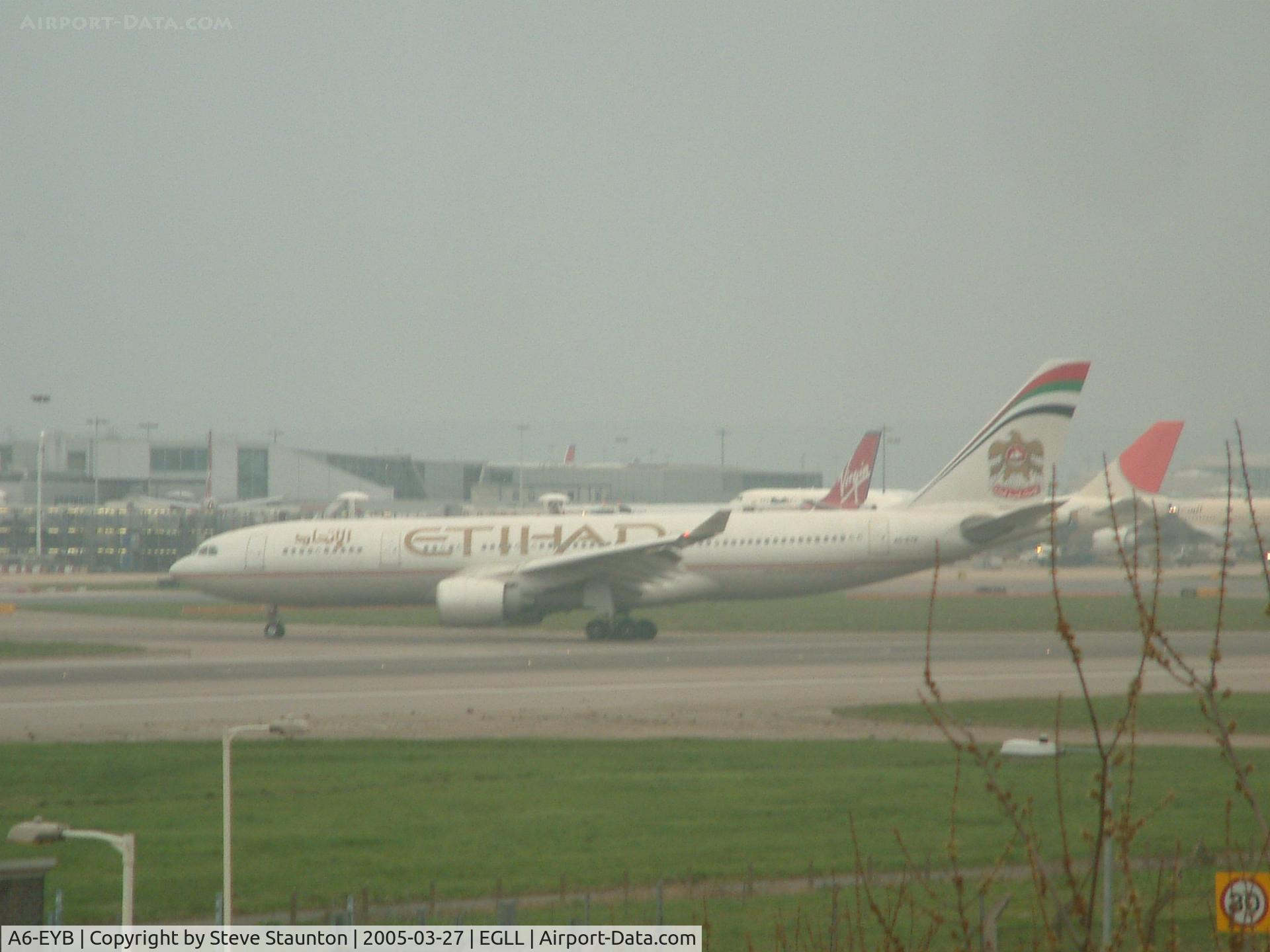 A6-EYB, 1999 Airbus A330-223 C/N 259, Taken at Heathrow Airport March 2005