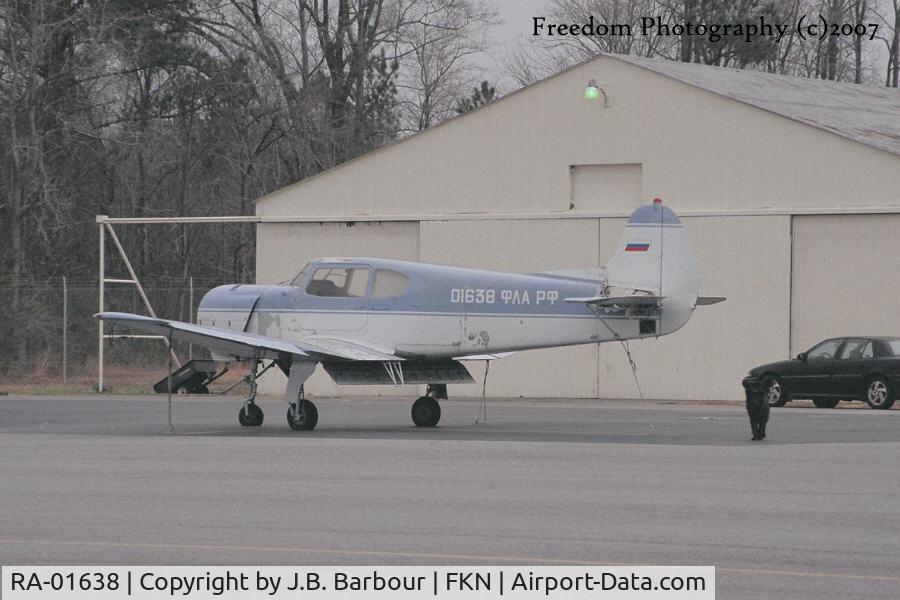 RA-01638, Yakovlev Yak-18T C/N Not found 01638, Thanks to the others for the information on this aircraft.  I was told that it's a Yak-18T.  And is protected by a loyal K-9