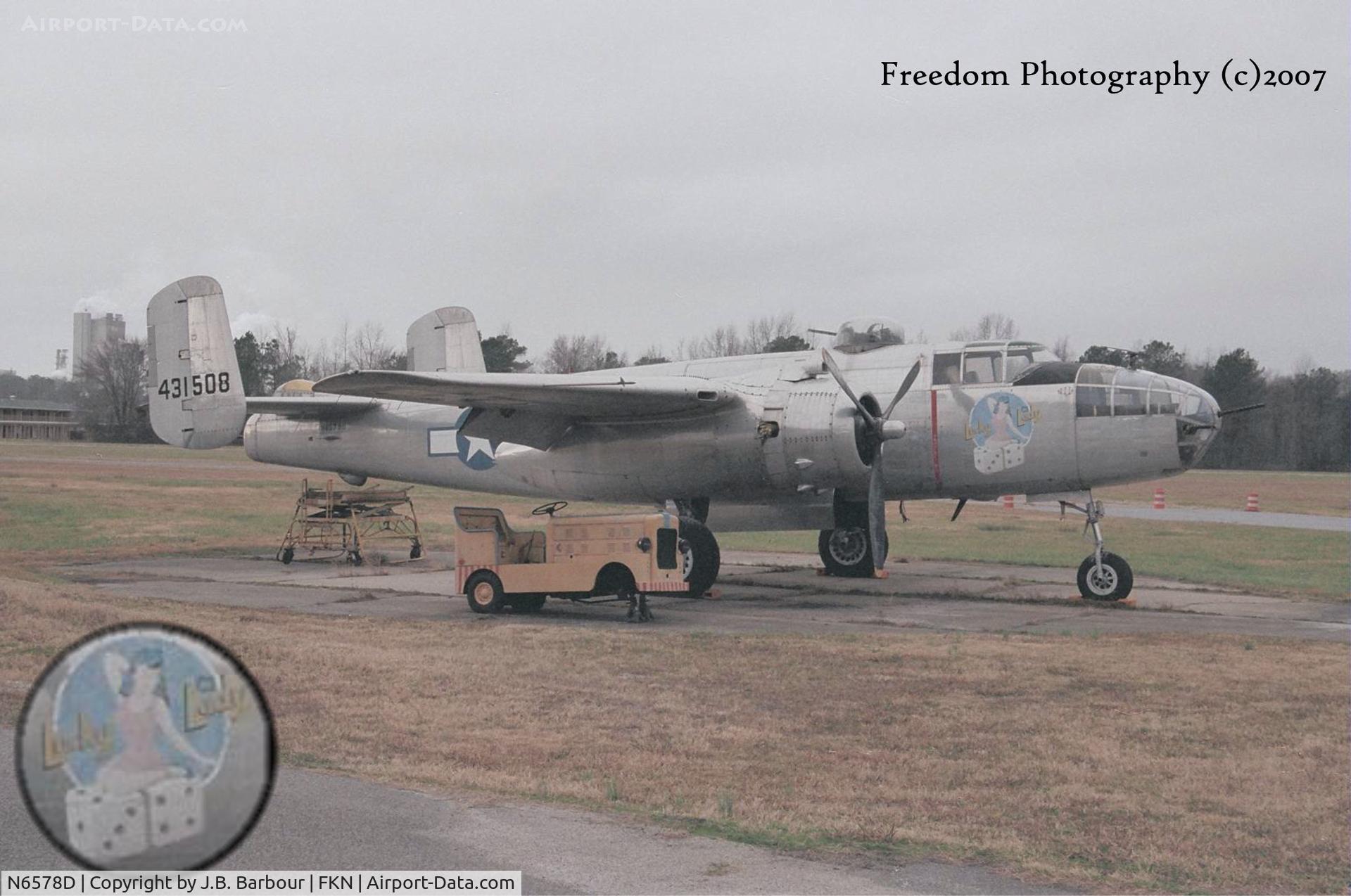 N6578D, 1944 North American B-25J Mitchell Mitchell C/N 108-34783, From source at airport this lady never saw action in WWII but I was taken in of the history of this ole gal.