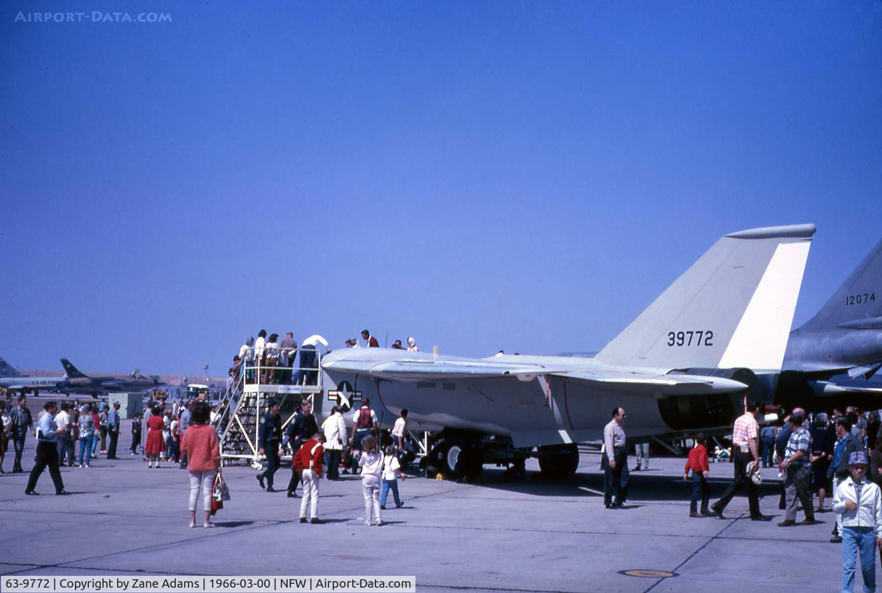 63-9772, 1963 General Dynamics F-111A Aardvark C/N A1-07, 7th F-111 produced - Used for weapons testing, then ground training. May have been scrapped at Sheppard AFB - Taken at 1966 Air Force Assn Airshow, Carswell AFB - Photo By John Williams - published with permission.