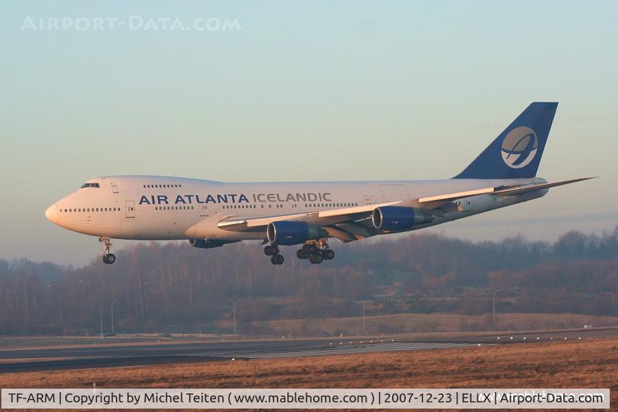 TF-ARM, 1980 Boeing 747-230BF C/N 22363, Air Atlanta Icelandic operating a flight for Cargolux landing on runway 26