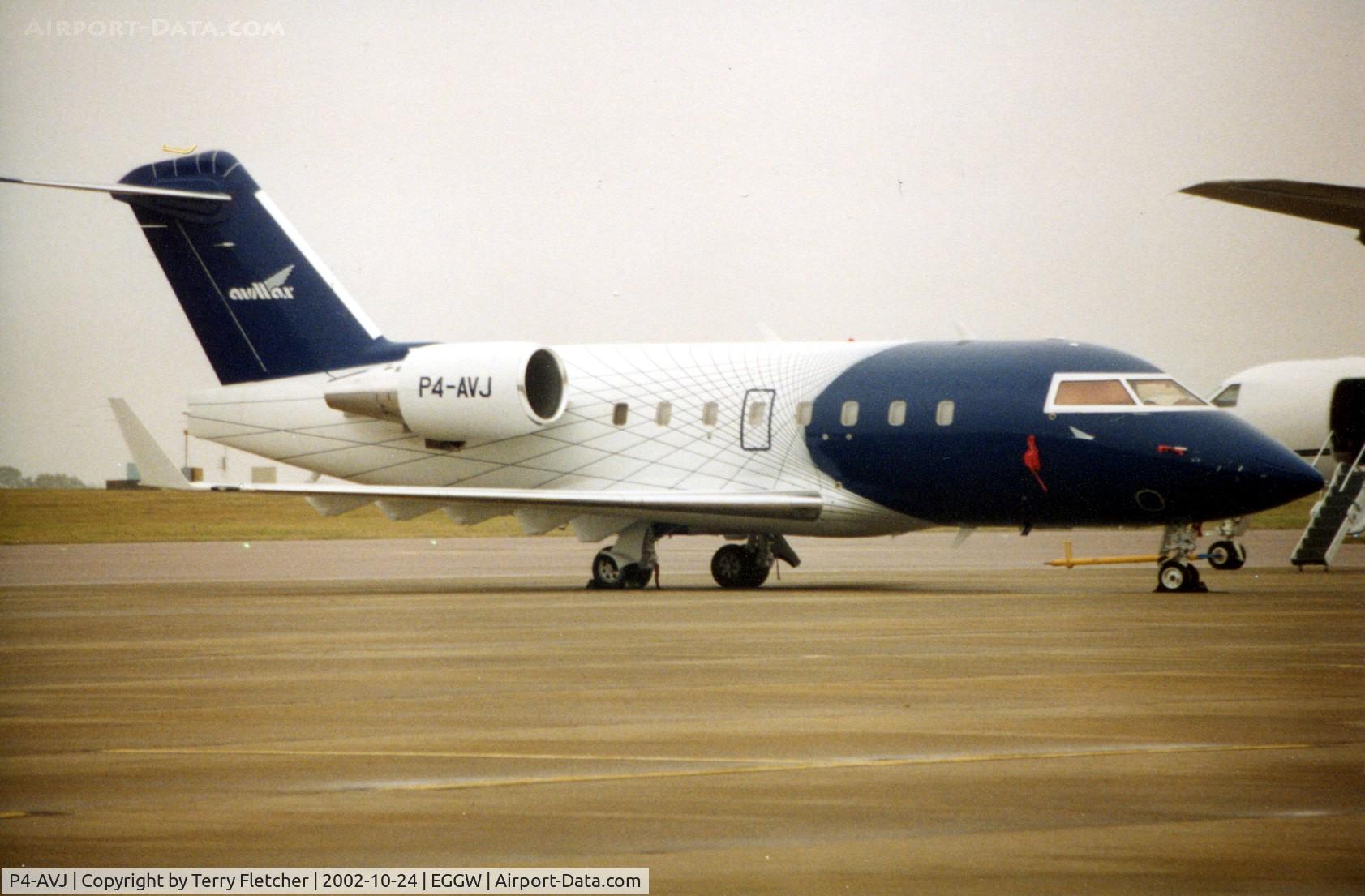 P4-AVJ, 2001 Bombardier Challenger 604 (CL-600-2B16) C/N 5519, Challenger 604 at luton in 2002