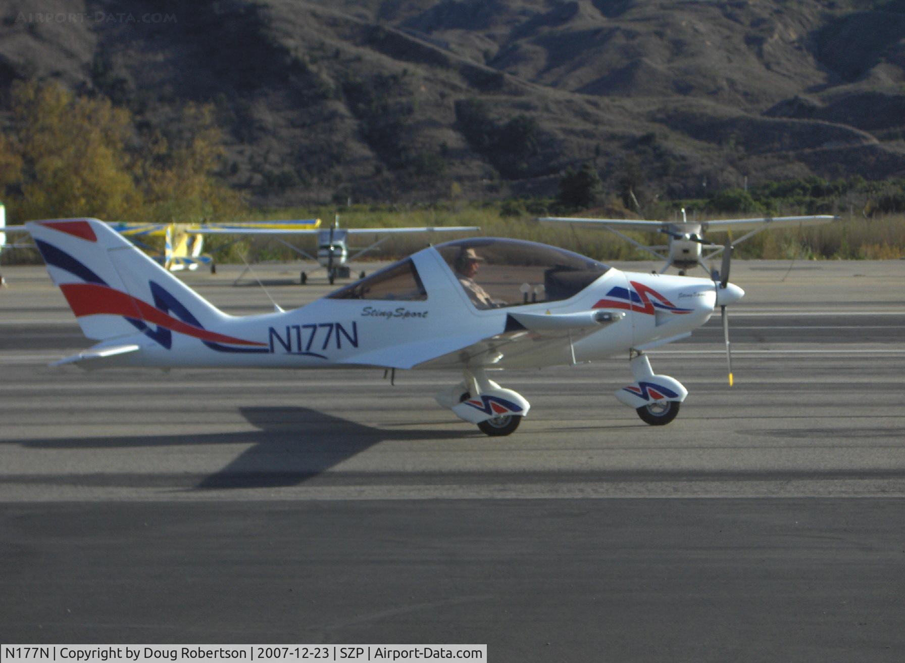 N177N, 2007 TL Ultralight TL-2000 Sting Sport C/N TLUSA153, 2007 TL Ultralight Sro STINGSPORT, Rotax 912ULS 100 Hp, taxi to Rwy 04