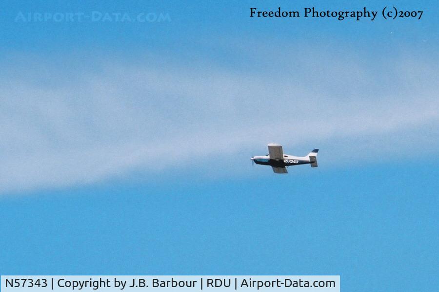 N57343, 1973 Piper PA-28R-200 C/N 28R-7435083, With the strong head wing today, aircraft are getting a quick response in altitude
