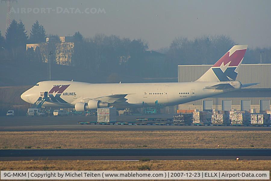9G-MKM, 1980 Boeing 747-2B5B/SF C/N 22482, MK Airlines 747 on the cargo ramp