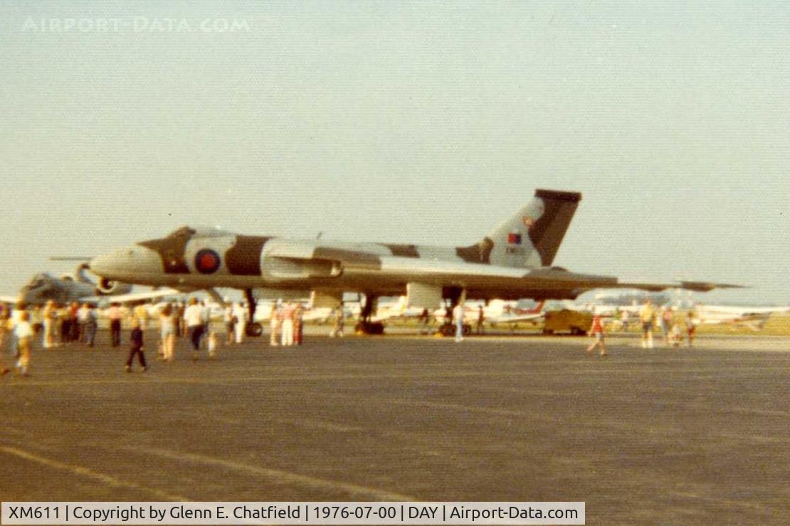 XM611, 1964 Avro Vulcan B.2 C/N Set 75, Vulcan bomber at the Dayton Air Show.  Photo is from a Kodak Tele-Instamatic 110 on matte paper, so very poor quality - although historical, I think