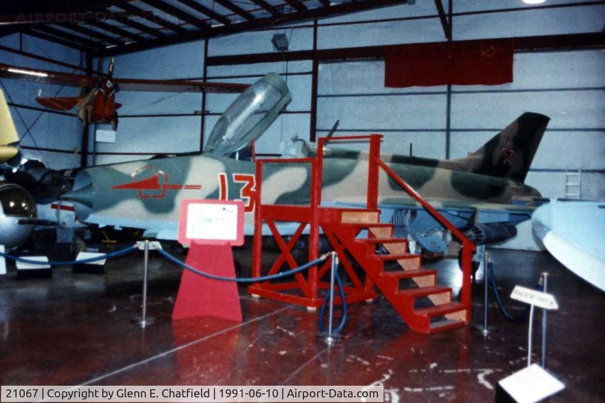 21067, Mikoyan-Gurevich MiG-21F-13 C/N Not found 21067, MiG-21F-13 at the National Air & Space Museum Paul Garber Facility.  Serial may be 2106; NASM is unsure