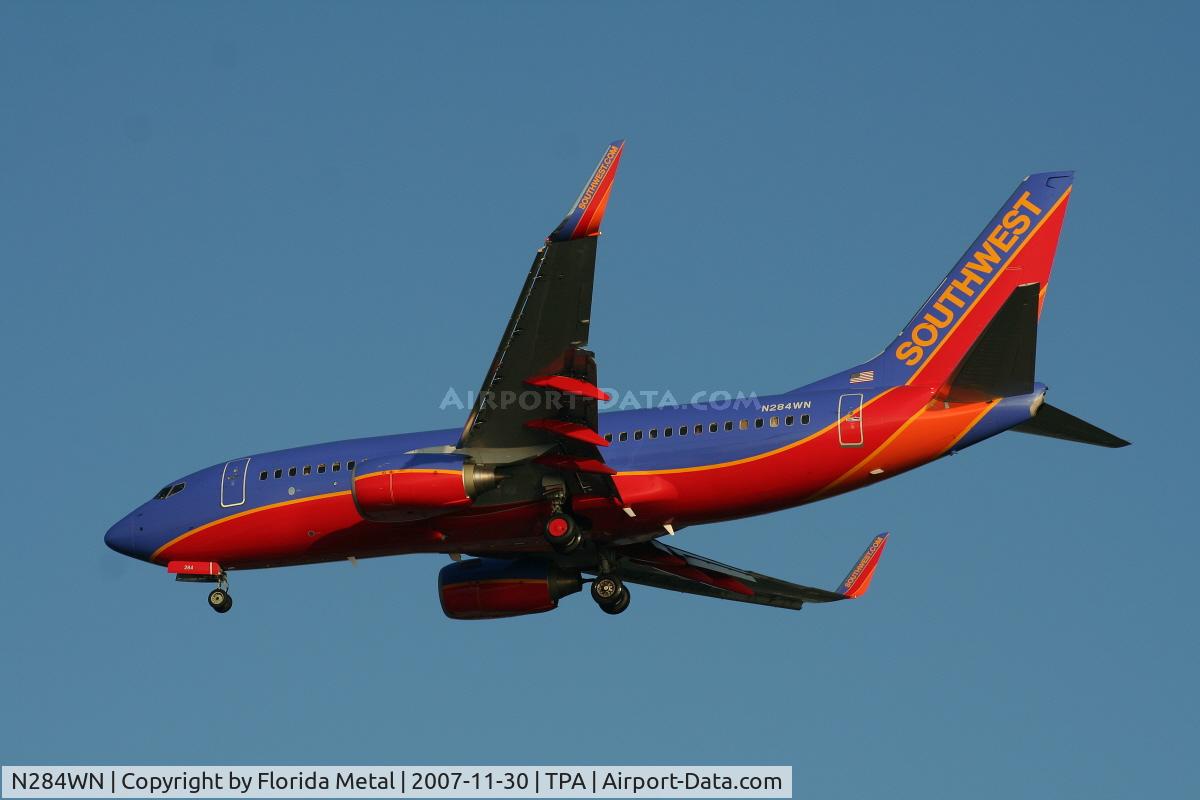 N284WN, 2007 Boeing 737-7H4 C/N 32535, Southwest
