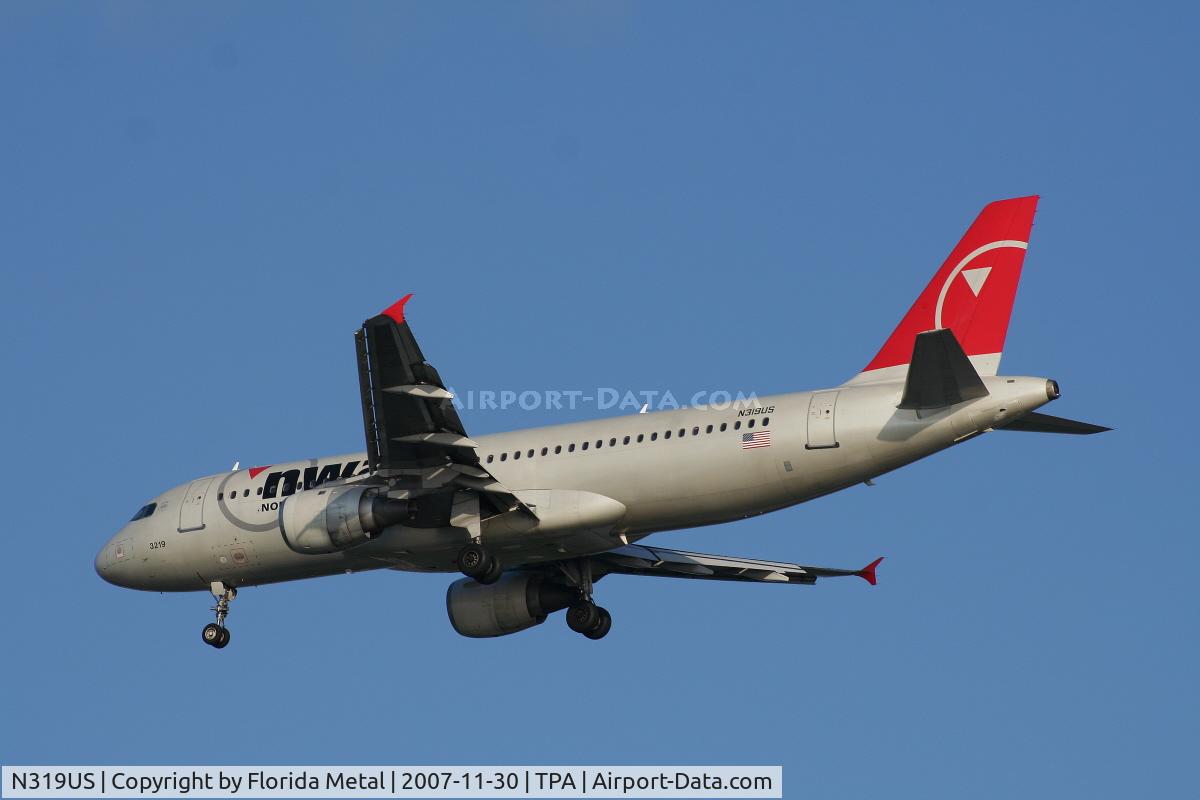 N319US, 1991 Airbus A320-211 C/N 208, Northwest
