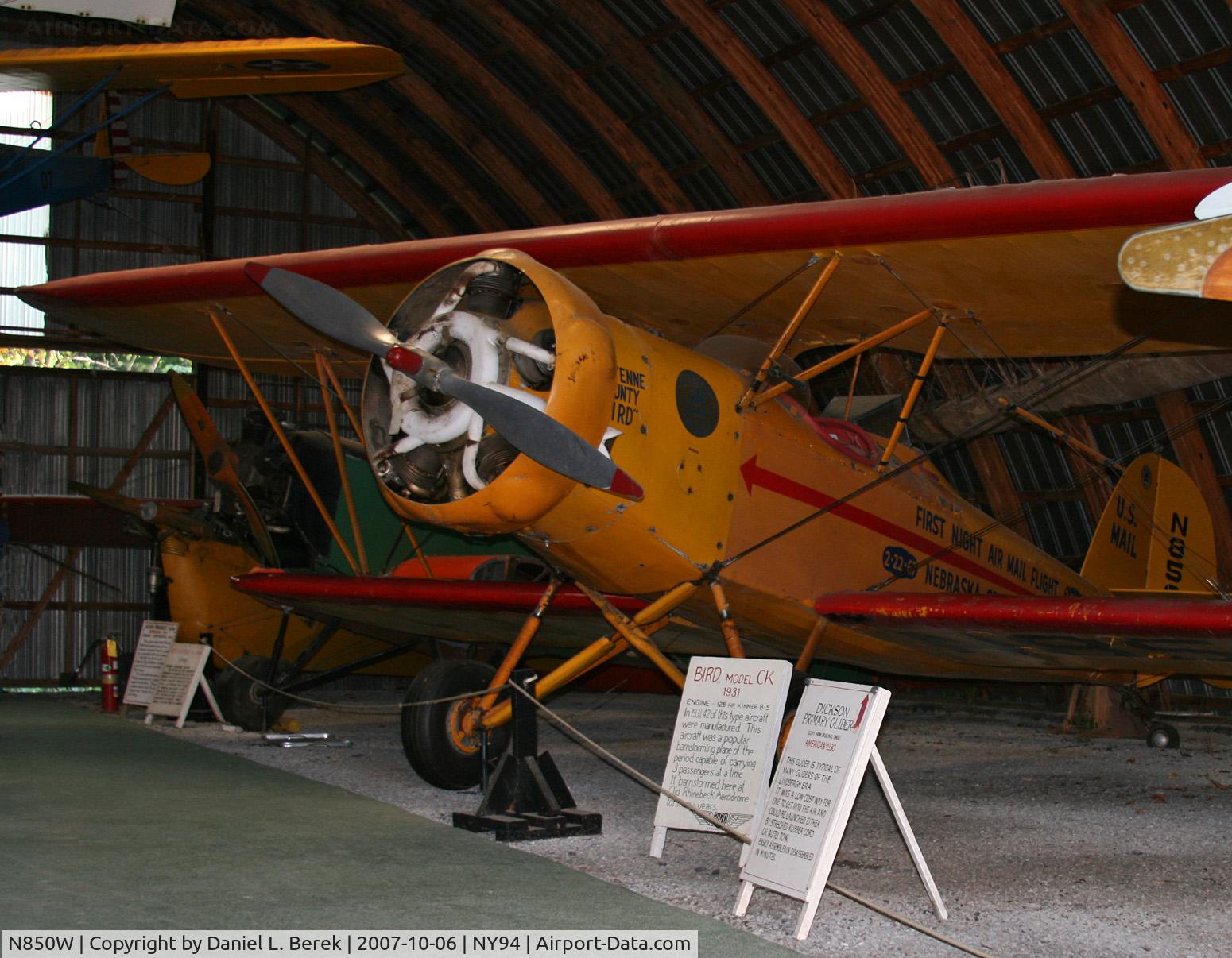 N850W, 1931 Bird CK C/N 4012, This 1931 original Bird CK flew many happy sightseers before retirement to the Museum.