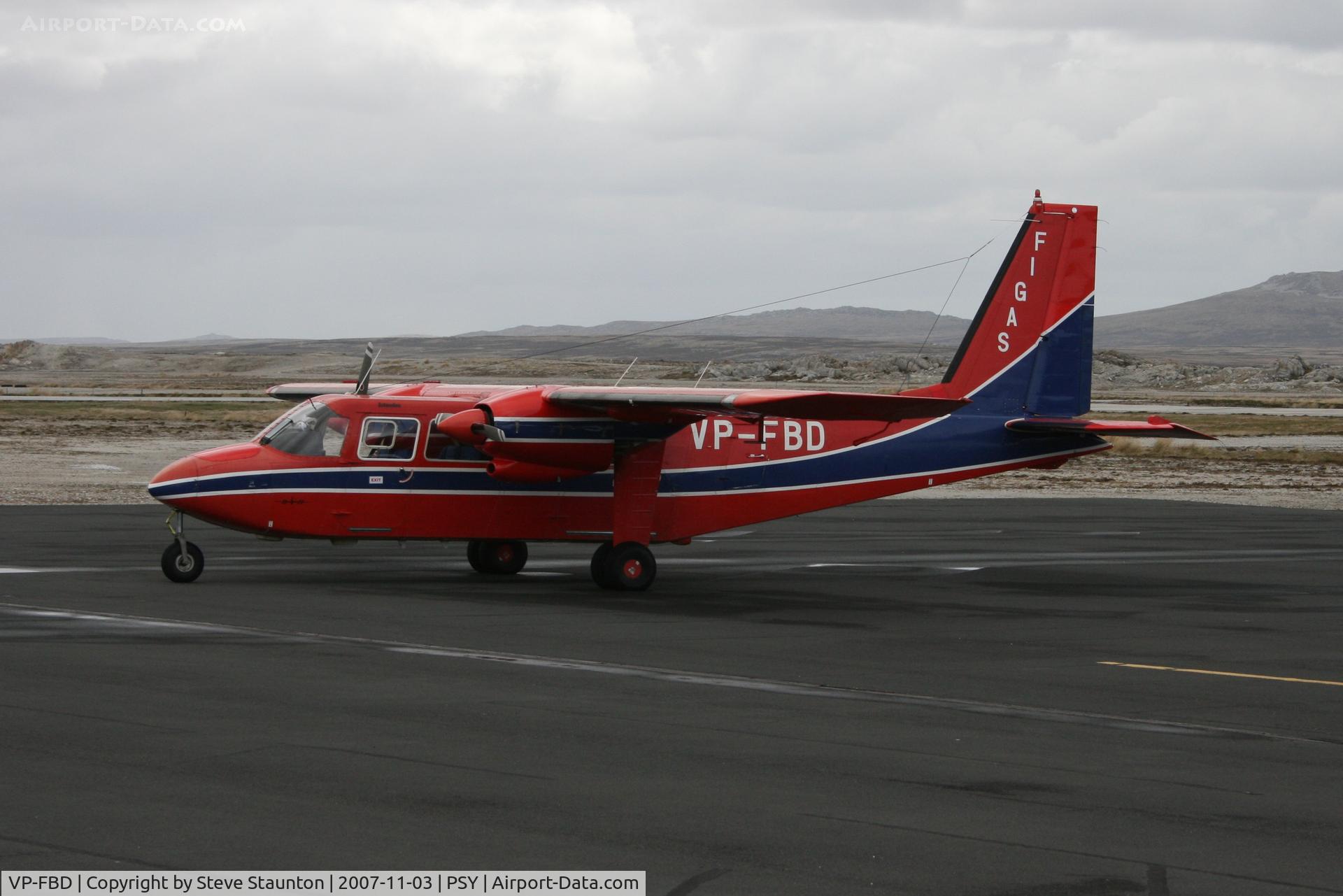 VP-FBD, Britten-Norman BN-2B-26 Islander C/N 2160, Taken at Stanley Airport, Falkland Islands November 2007