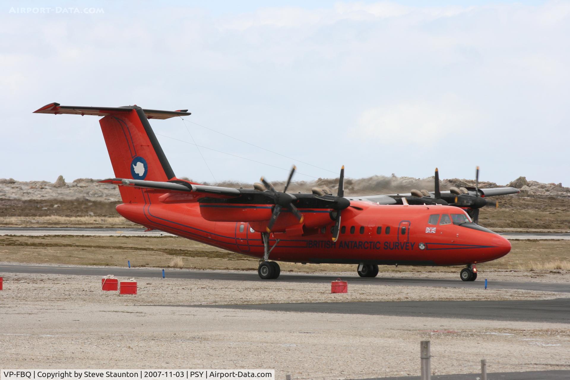 VP-FBQ, 1985 De Havilland Canada DHC-7-110 Dash 7 C/N 111, Taken at Stanley Airport, Falkland Islands November 2007