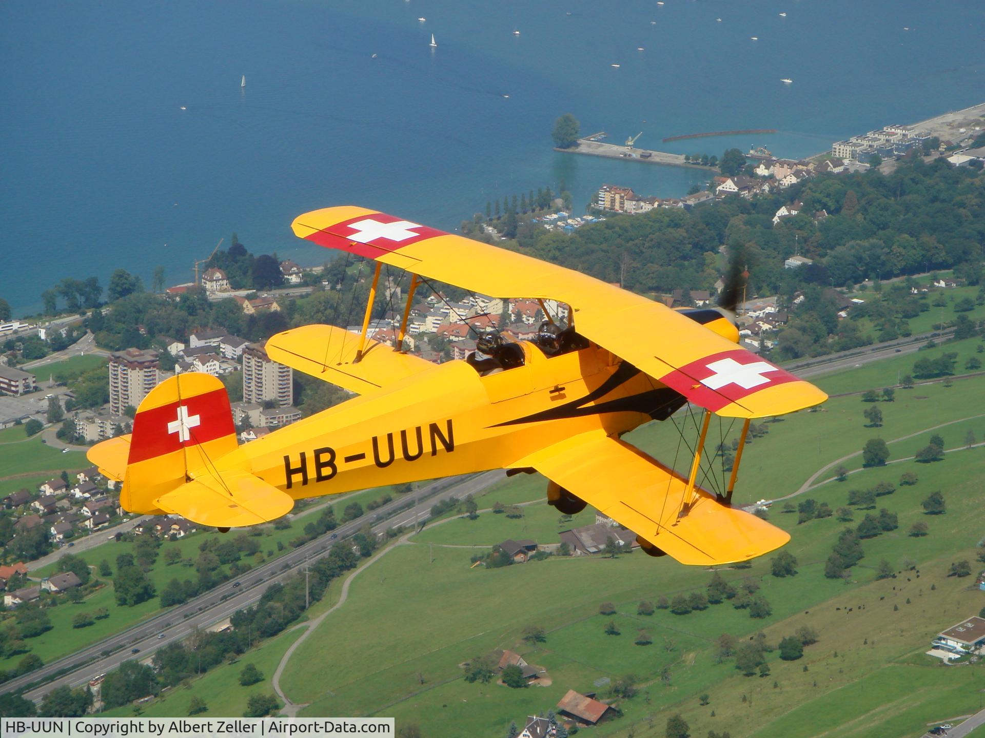HB-UUN, 1939 Bucker Bu-131APM Jungmann C/N 41, BÃ¼131 over Altenrhein