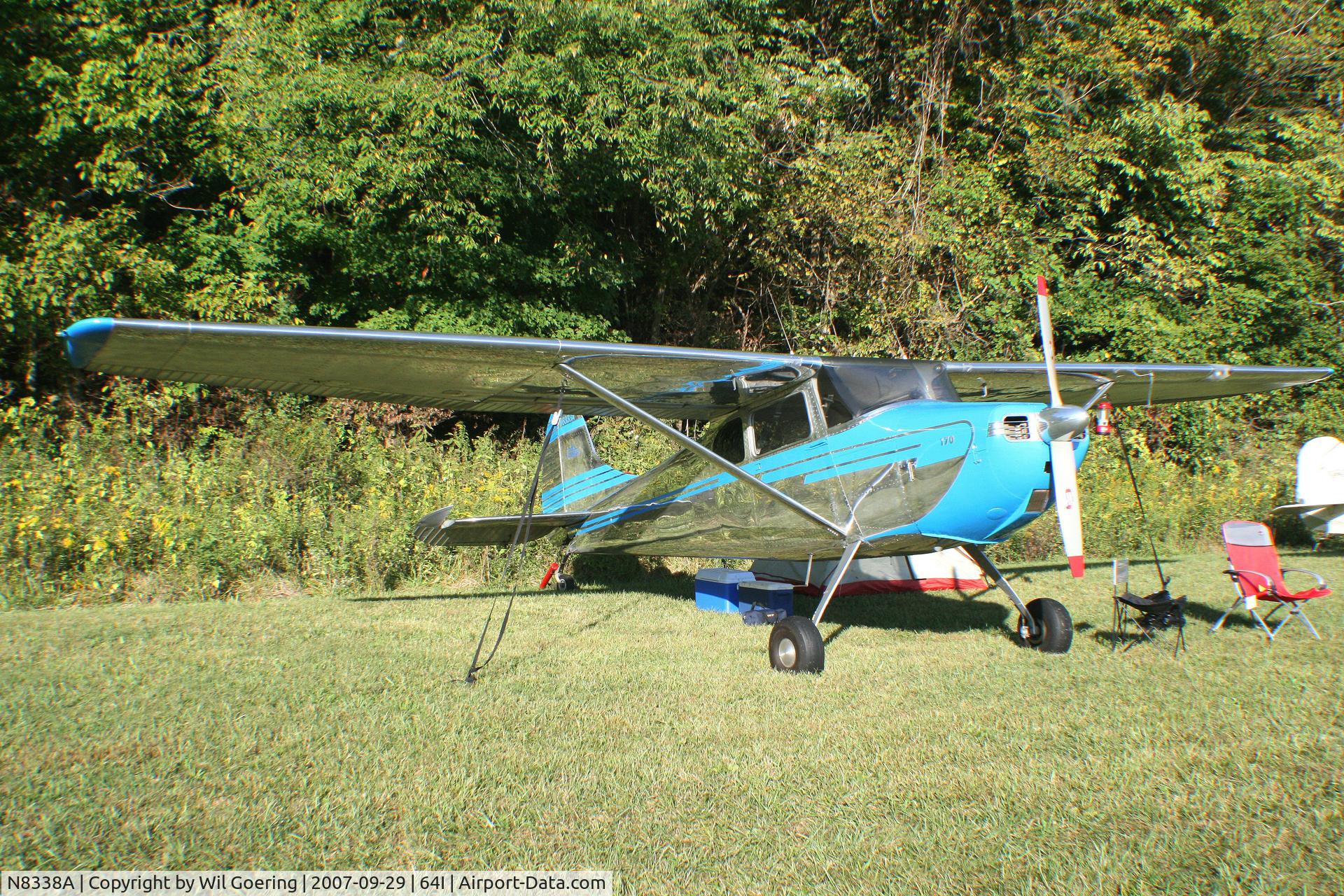 N8338A, 1952 Cessna 170B C/N 25190, Camping at Lee Bottom