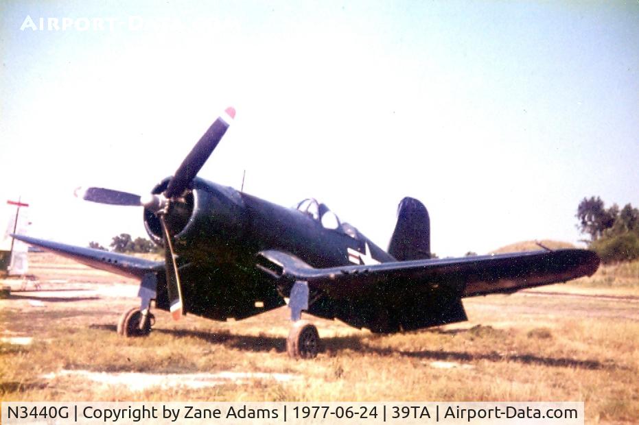 N3440G, 1944 Goodyear FG-1D Corsair C/N 3694, BuNo. 92433 to Frank Tallman/Movieland of the Air Museum, Orange County, CA in 1960 as N3440G