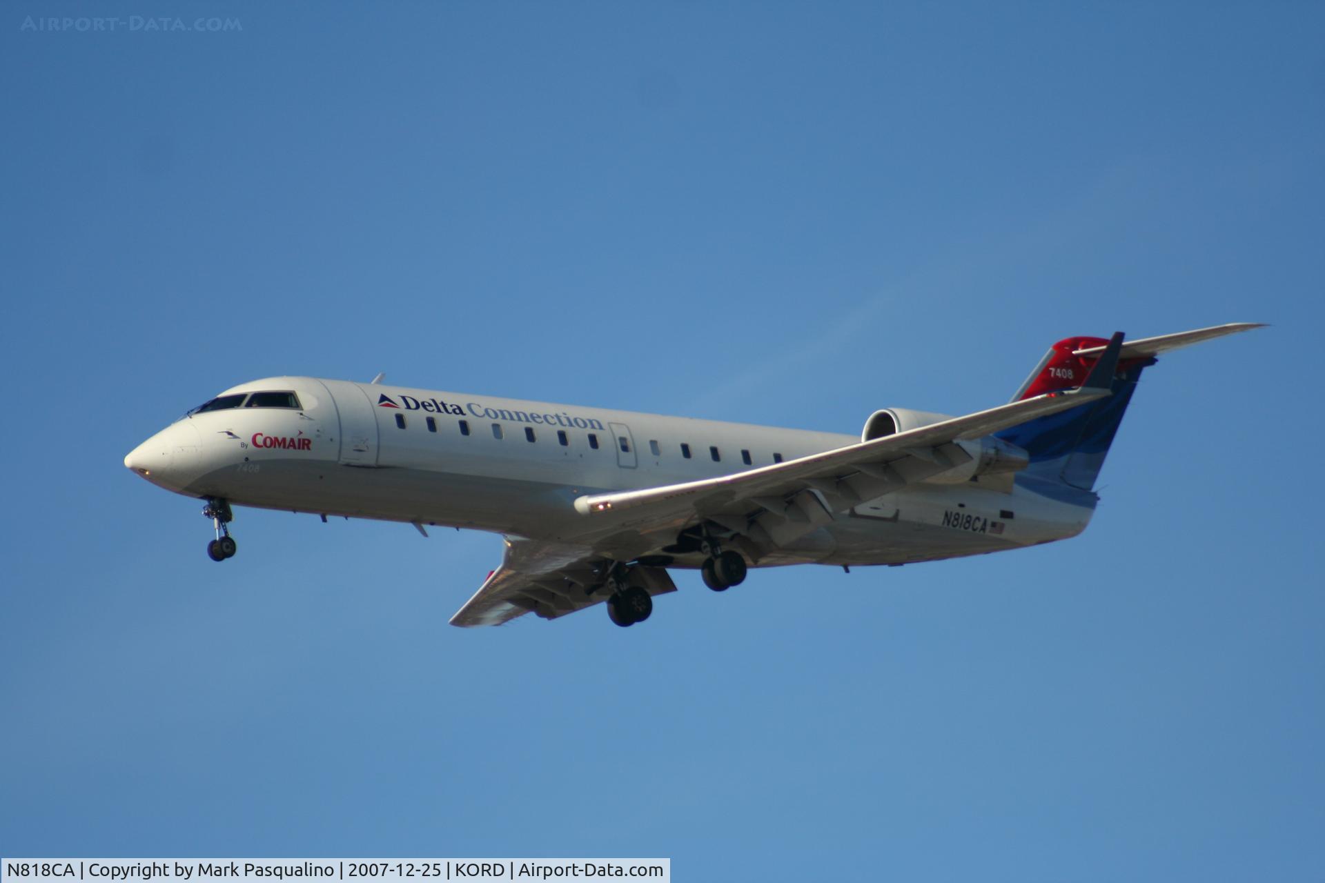 N818CA, 2000 Bombardier CRJ-100ER (CL-600-2B19) C/N 7408, CL-600-2B19