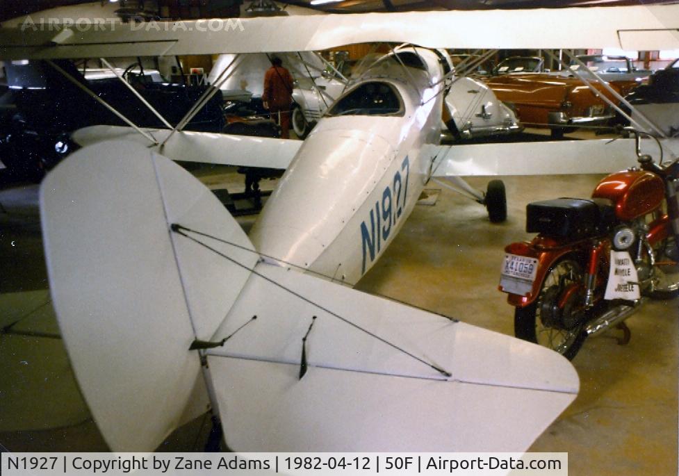 N1927, 1927 Driggs Dart II C/N 6, At Pate Museum of Transportation - Cresson, TX
