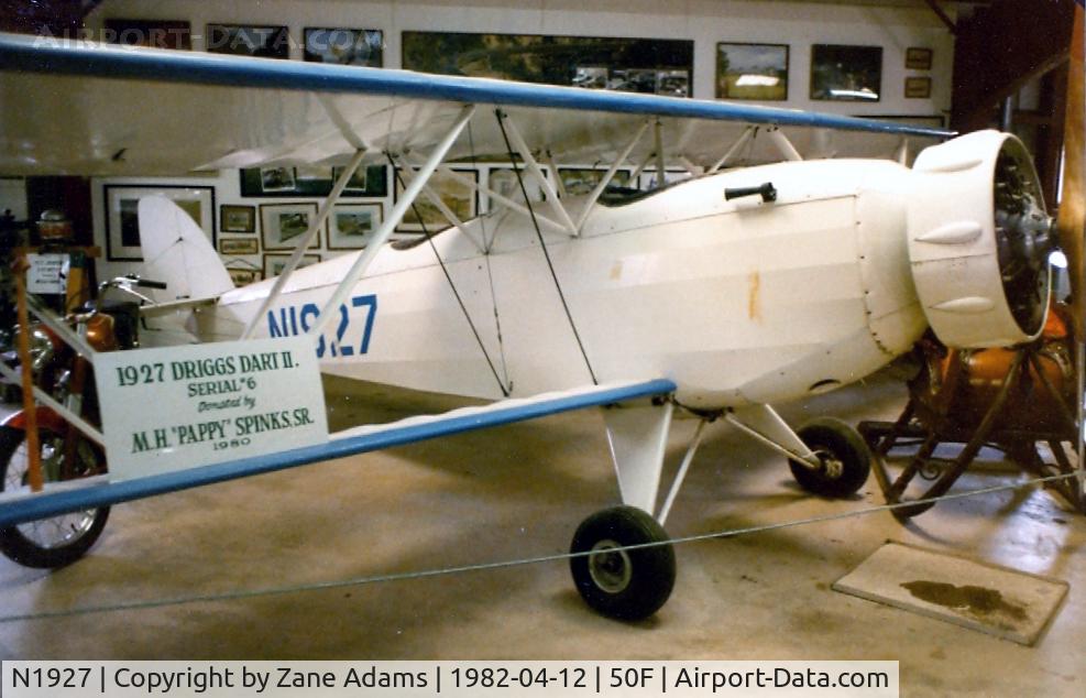 N1927, 1927 Driggs Dart II C/N 6, At Pate Museum of Transportation - Cresson, TX
