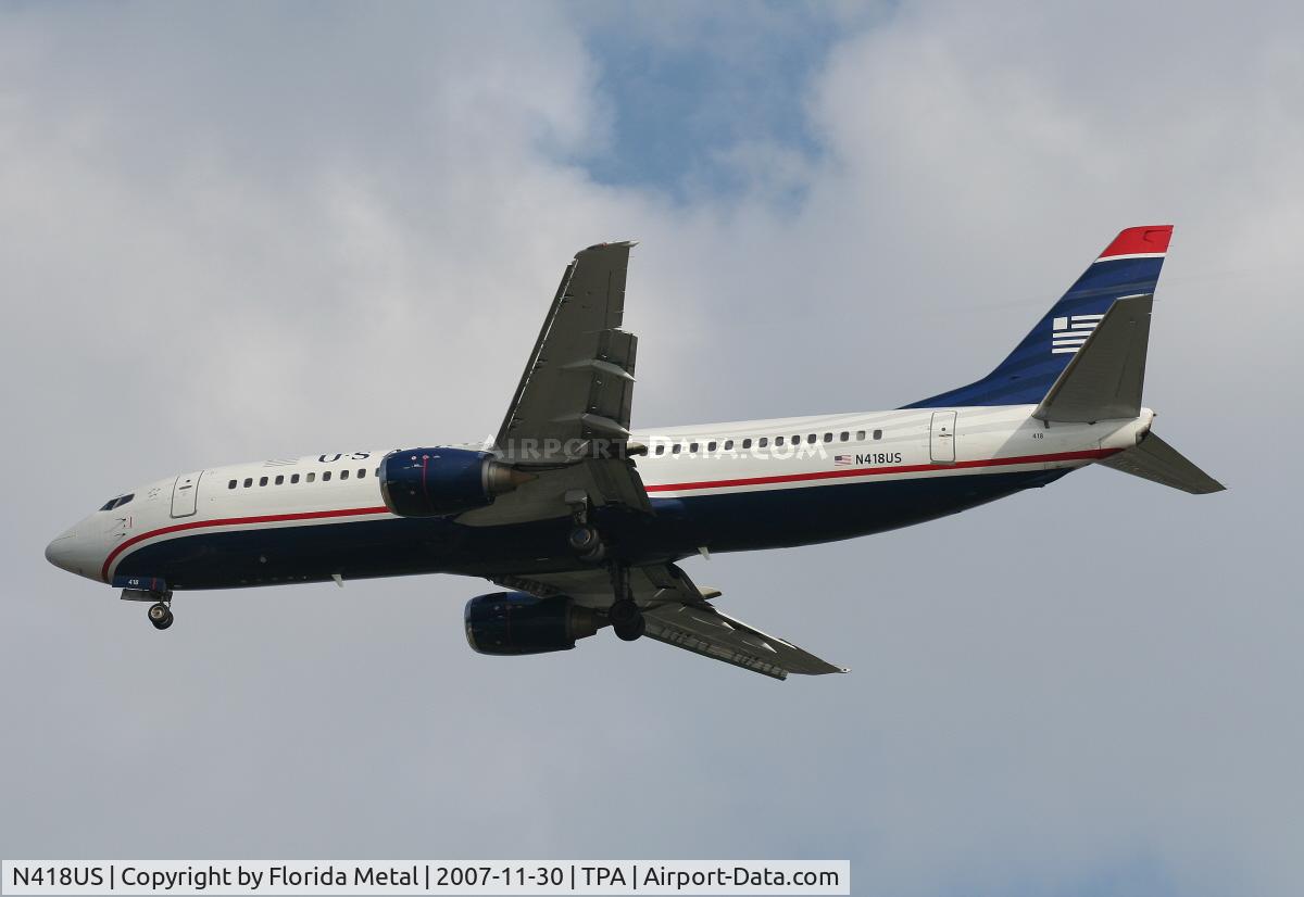 N418US, 1989 Boeing 737-401 C/N 23985, US Airways