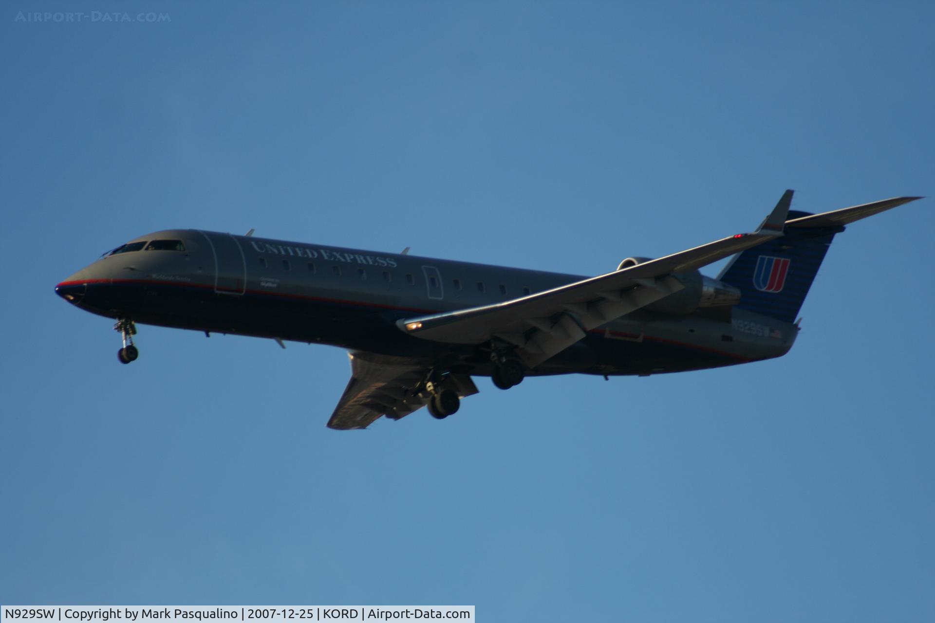 N929SW, 2002 Bombardier CRJ-200LR (CL-600-2B19) C/N 7703, CL-600-2B19
